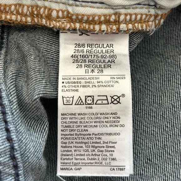 GAP True Skinny Mid Rise Denim Jeans Size 28/6R‎ - Picture 7 of 8